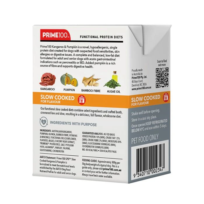 Prime100 SPD Slow Cooked Kangaroo & Pumpkin 354g 2 Prime100 SPD Slow Cooked Kangaroo & Pumpkin 354g - Image 2