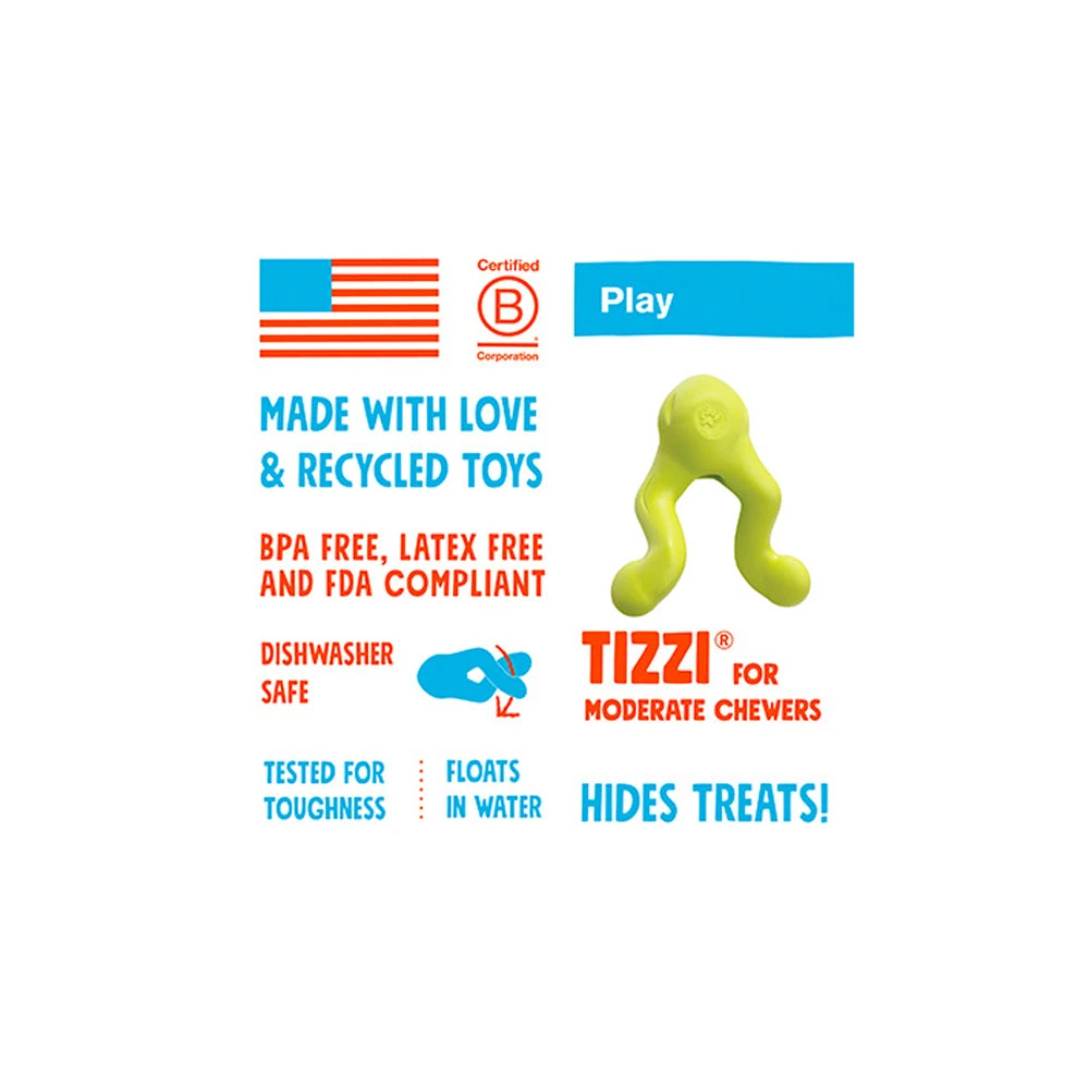 West Paw Zogoflex Tizzi Treat & Tug Dog Toy 6 West Paw Zogoflex Tizzi Treat & Tug Dog Toy - Image 6