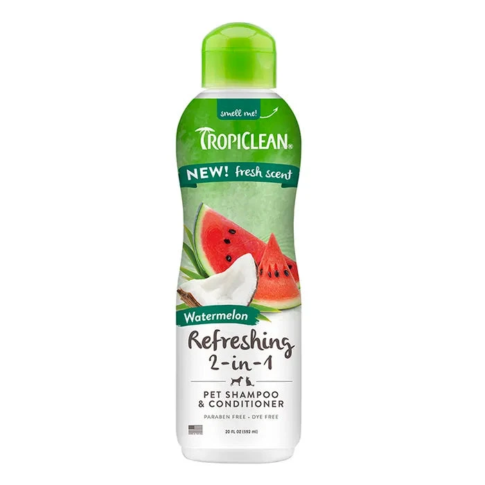 TropiClean Watermelon Refreshing 2-in-1 Pet Shampoo & Conditioner 592mL 1 TropiClean Watermelon Refreshing 2-in-1 Pet Shampoo & Conditioner 592mL