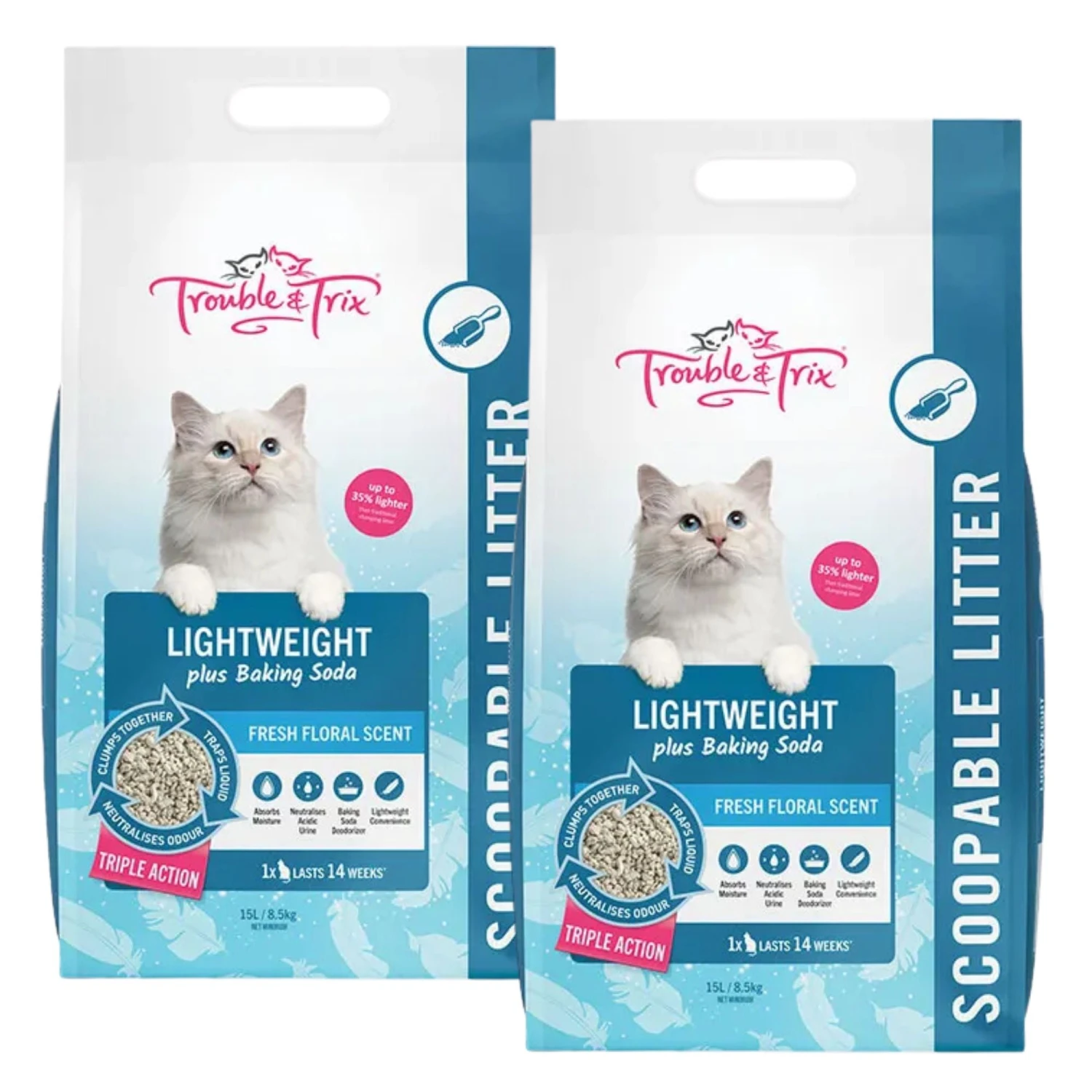 Trouble & Trix Lightweight Plus Baking Soda Clumping Clay Cat Litter 4 Trouble & Trix Lightweight Plus Baking Soda Clumping Clay Cat Litter - Image 4