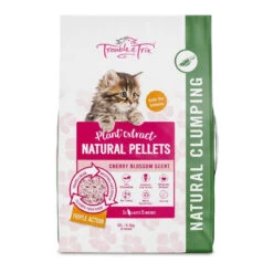 Trouble & Trix Tofu Cherry Blossom Scent Clumping Cat Litter Pellets 10L