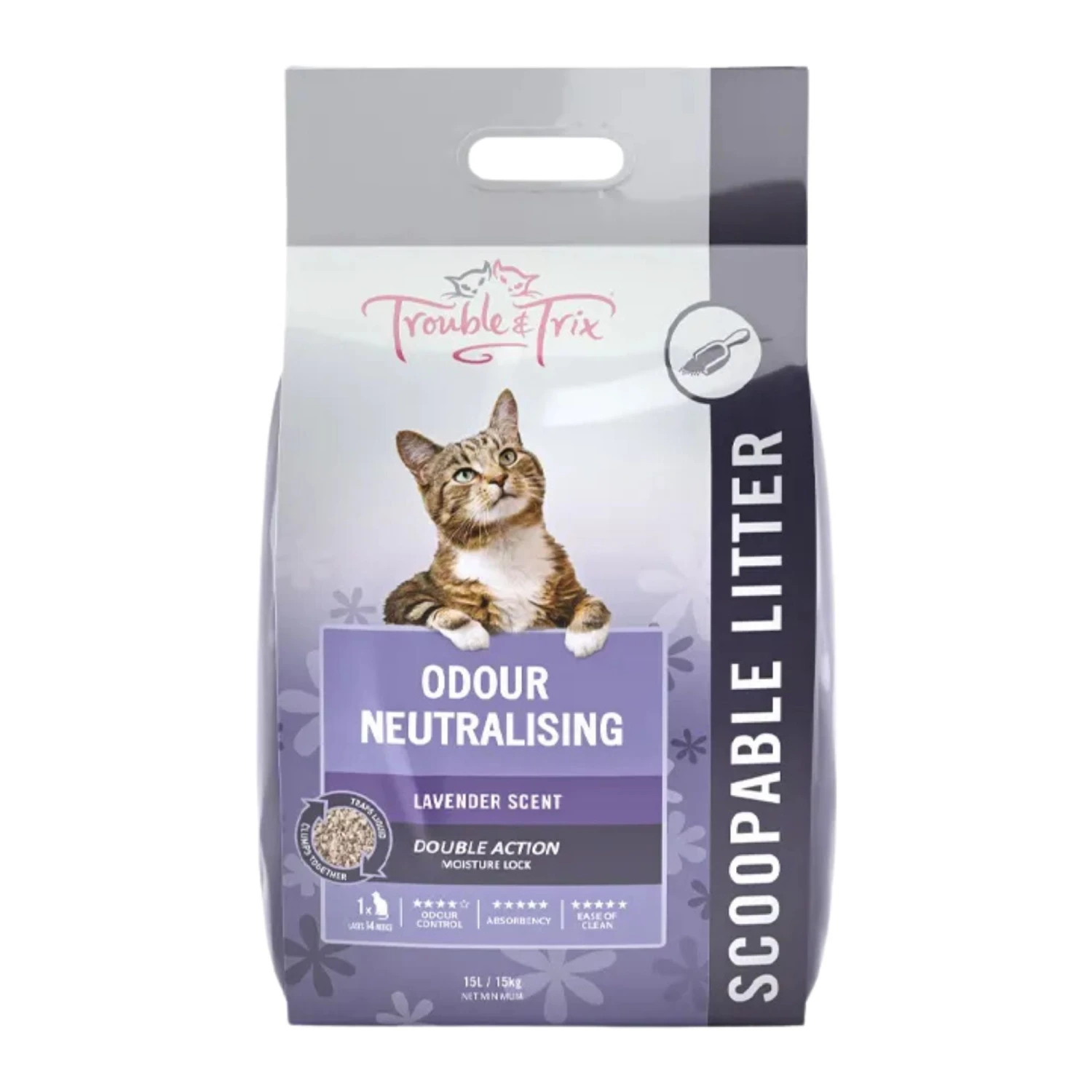 Trouble & Trix Lavender Clumping Clay Cat Litter 2 Trouble & Trix Lavender Clumping Clay Cat Litter - Image 2