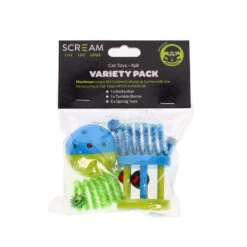 Scream Variety Pack Cat Toys - 4 Pack 8 Scream Variety Pack Cat Toys - 4 Pack -Vetn Pet Direct Store variety pack blue