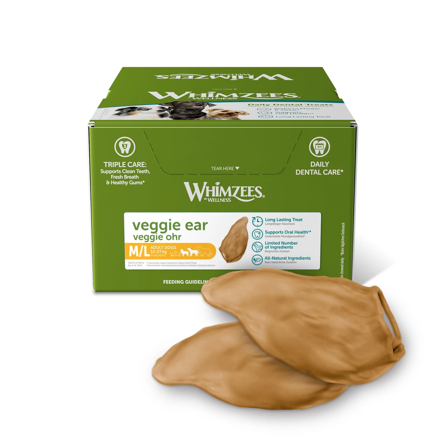 Whimzees Veggie Ears Natural Dental Chews 2 Whimzees Veggie Ears Natural Dental Chews - Image 2