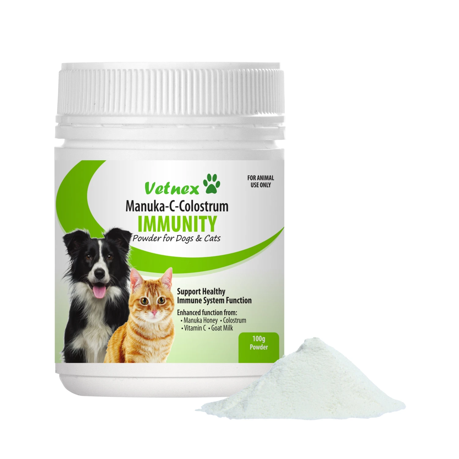 Vetnex Manuka-C-Colostrum Immunity Oral Powder For Dogs & Cats 100g 1 Vetnex Manuka-C-Colostrum Immunity Oral Powder For Dogs & Cats 100g