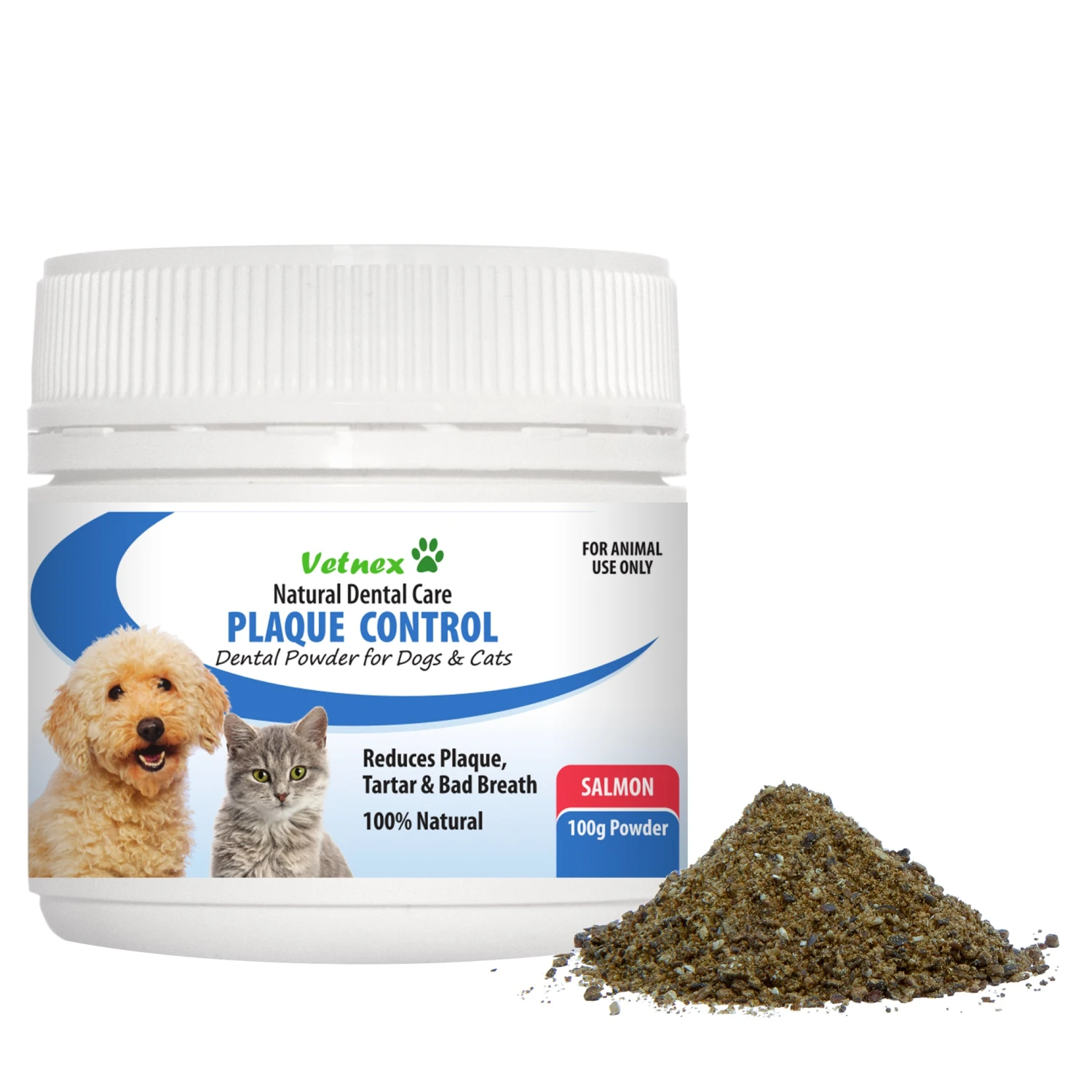 Vetnex Plaque Control Dental Powder For Dogs & Cats 100g - Salmon 1 Vetnex Plaque Control Dental Powder For Dogs & Cats 100g - Salmon