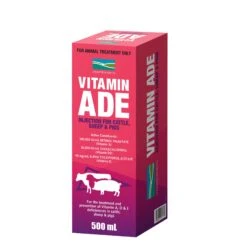 Hunter River Co. Vitamin ADE Injection For Cattle, Sheep & Pigs 500mL