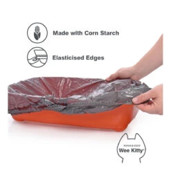 Rufus & Coco Wee Kitty Bio Elasticised Litter Tray Liners Large 10 Pack 6 Rufus & Coco Wee Kitty Bio Elasticised Litter Tray Liners Large 10 Pack -Vetn Pet Direct Store wee kitty bio tray liners 1