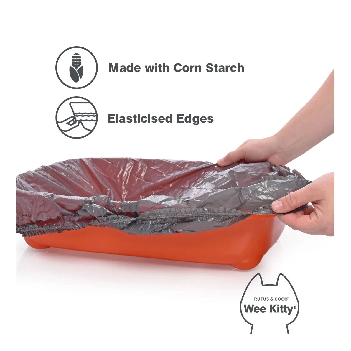 Rufus & Coco Wee Kitty Bio Elasticised Litter Tray Liners Large 10 Pack 3 Rufus & Coco Wee Kitty Bio Elasticised Litter Tray Liners Large 10 Pack - Image 3