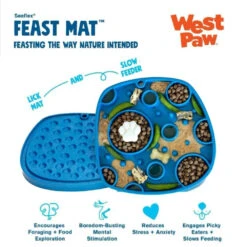 West Paw Seaflex Feast Mat - Double Sided Lick Mat Slow Feeder For Dogs - Bubbles -Vetn Pet Direct Store west paw bubbles 1
