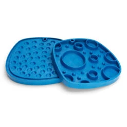 West Paw Seaflex Feast Mat - Double Sided Lick Mat Slow Feeder For Dogs - Bubbles -Vetn Pet Direct Store west paw bubbles blue