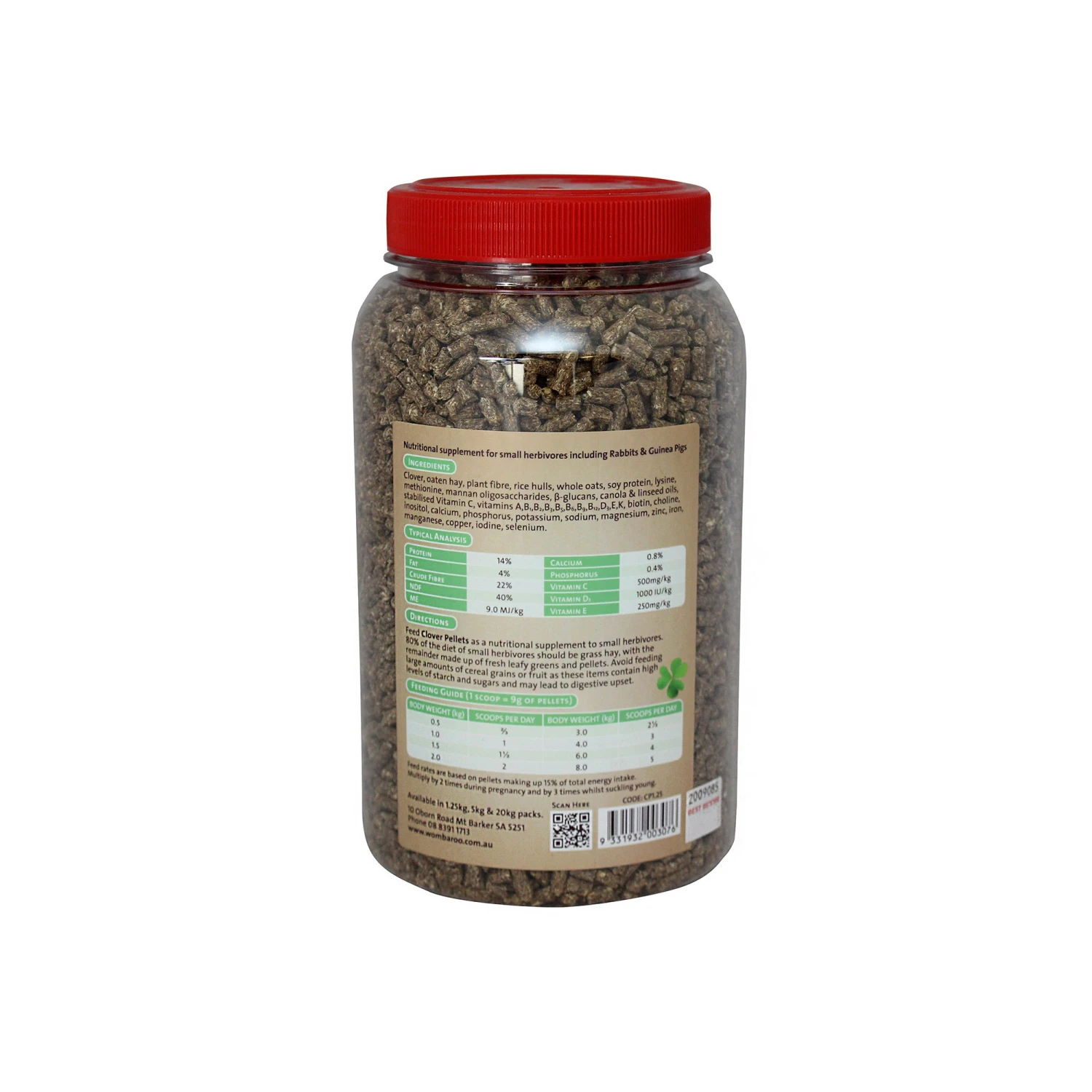 Wombaroo Clover Pellets 1.25kg 2 Wombaroo Clover Pellets 1.25kg - Image 2