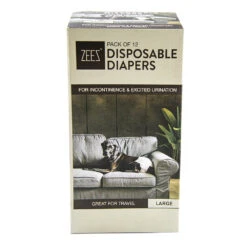 ZeeZ Disposable Female Dog Diapers - 12 Pack -Vetn Pet Direct Store zeez diapers large