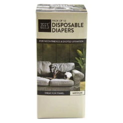 ZeeZ Disposable Female Dog Diapers - 12 Pack -Vetn Pet Direct Store zeez diapers medium