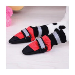 ZeeZ Waterproof Nylon Dog Boots - 4 Pack -Vetn Pet Direct Store zeez waterproof dog socks red2